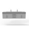 Castello Usa Nile 72" Wall Mounted  Gray Vanity With Gray Top And Brushed Nickel Handles CB-MC-72G-BN-2053-GR - alternate 1